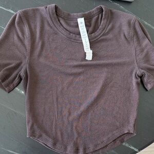 Lululemon Ribbed Short Sleeve Top - Brown